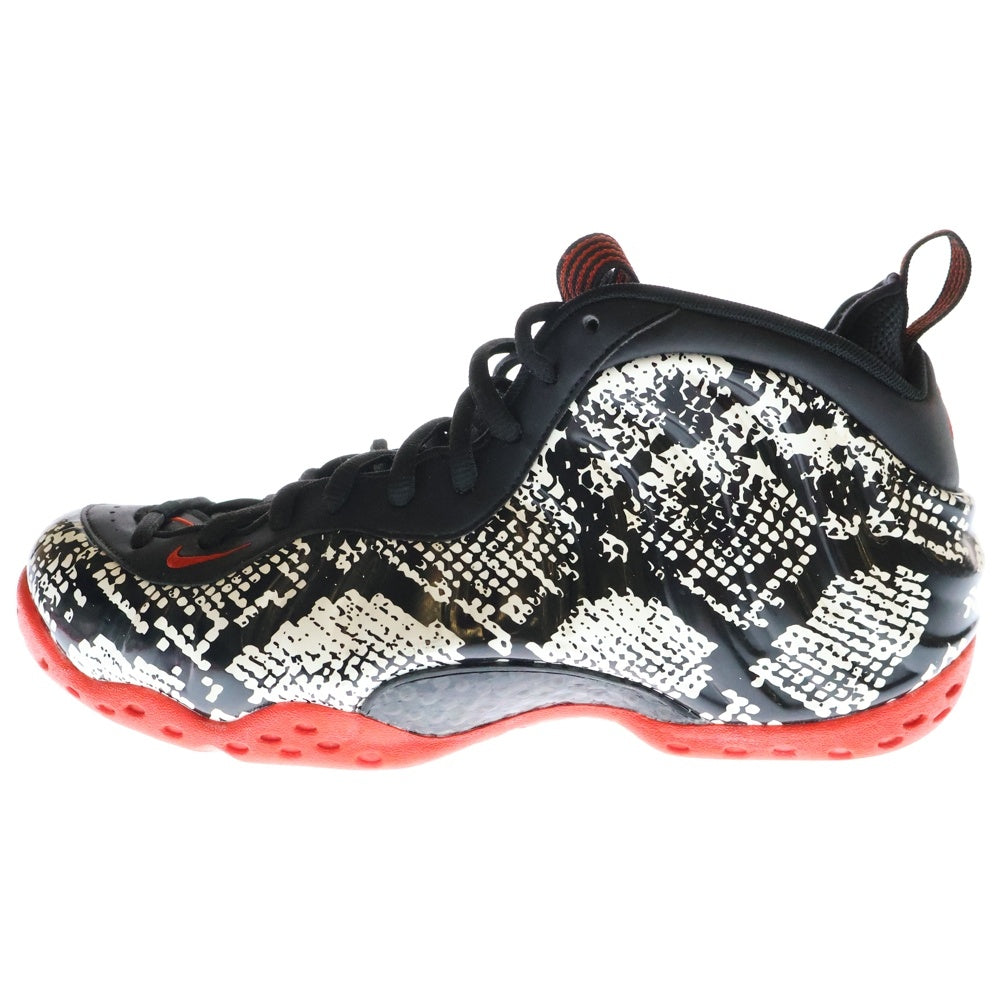 NIKE(ナイキ) AIR FOAMPOSITE ONE エアフォームポジットワン アルビノスネークスキン ハイカットスニーカー ブラック/ホワイト US9.5/27.5cm 314996-101