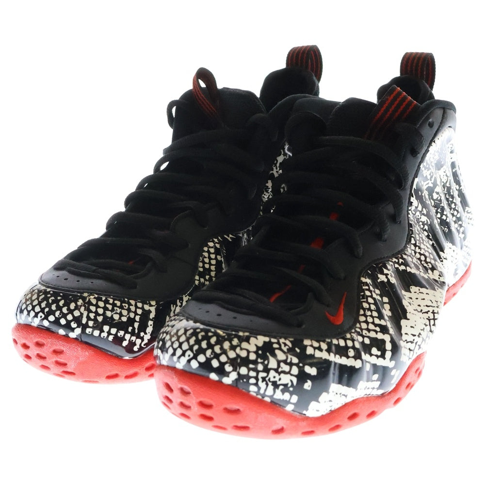 NIKE(ナイキ) AIR FOAMPOSITE ONE エアフォームポジットワン アルビノスネークスキン ハイカットスニーカー ブラック/ホワイト US9.5/27.5cm 314996-101