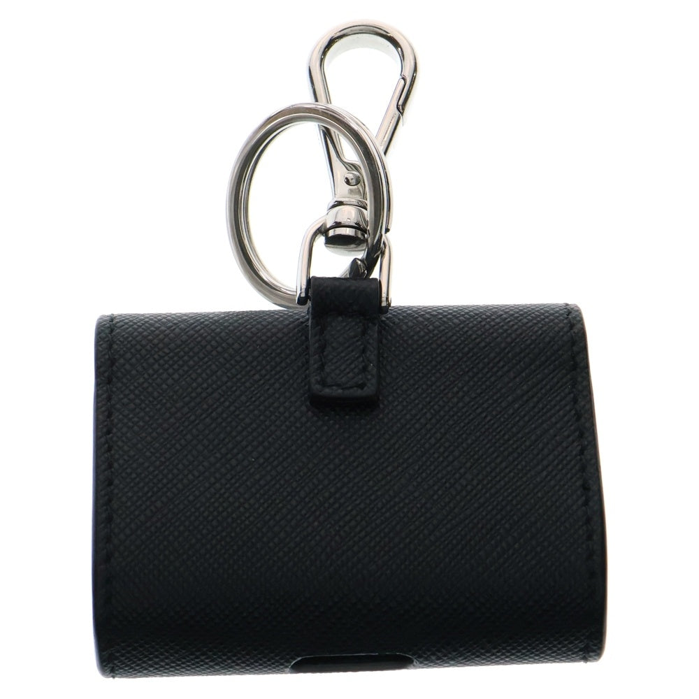 PRADA(プラダ) AirPods Case サフィアーノ 三角ロゴ プレート エアポッズケース ブラック 2TT133 2AHF
