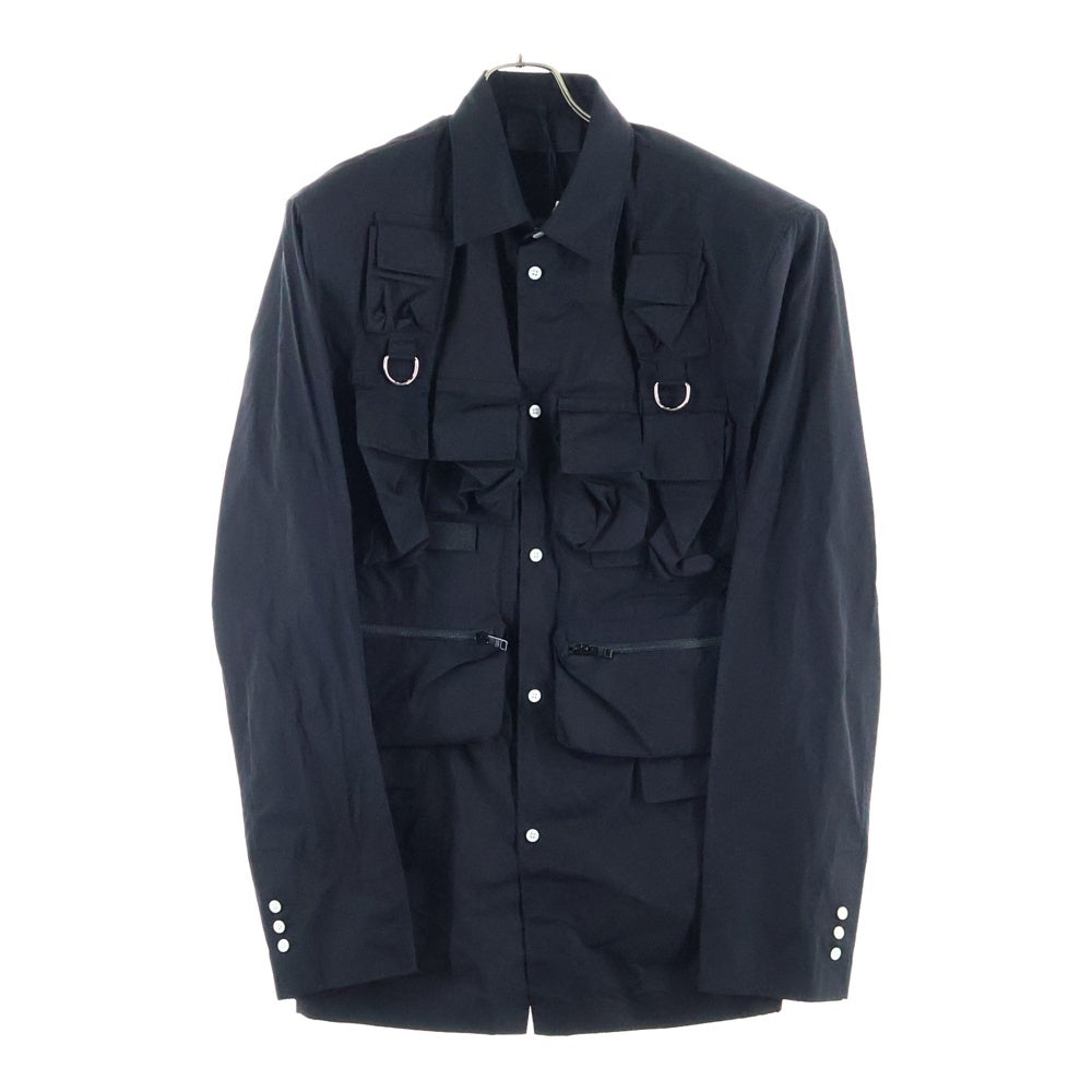 PRADA(プラダ) 24SS マルチポケット コットン シャツジャケット ブラック UGI267 SAAO 1XV2