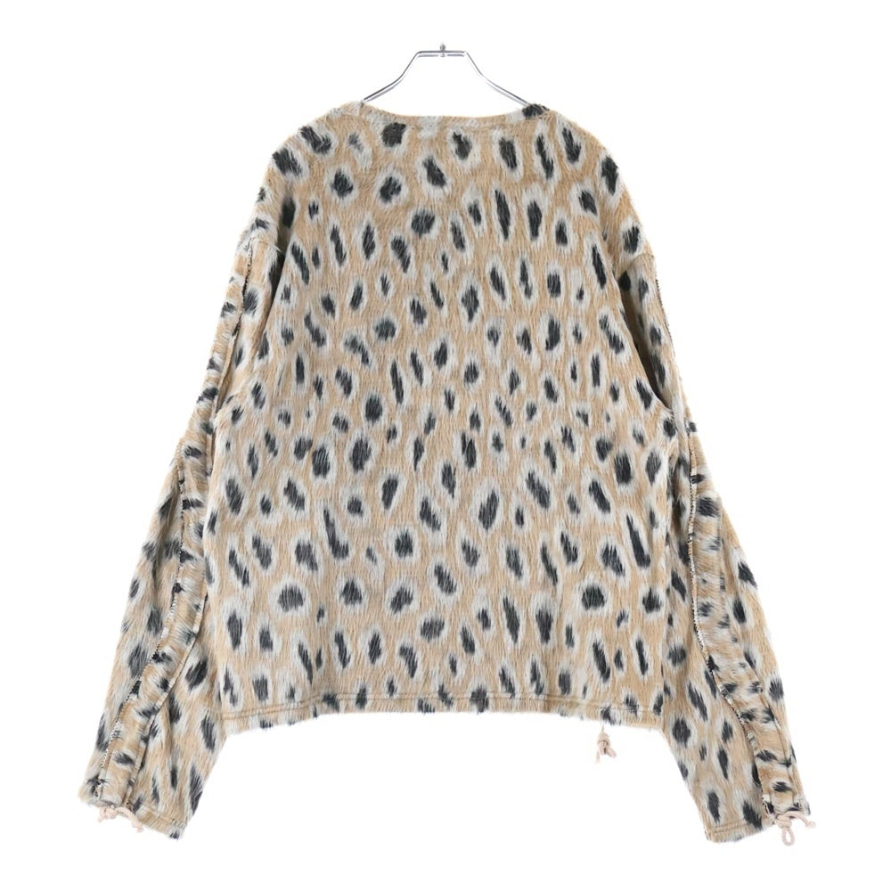 BLUEMARBLE(ブルーマーブル) レオパード ロングスリーブニット 長袖セーター ブラウン