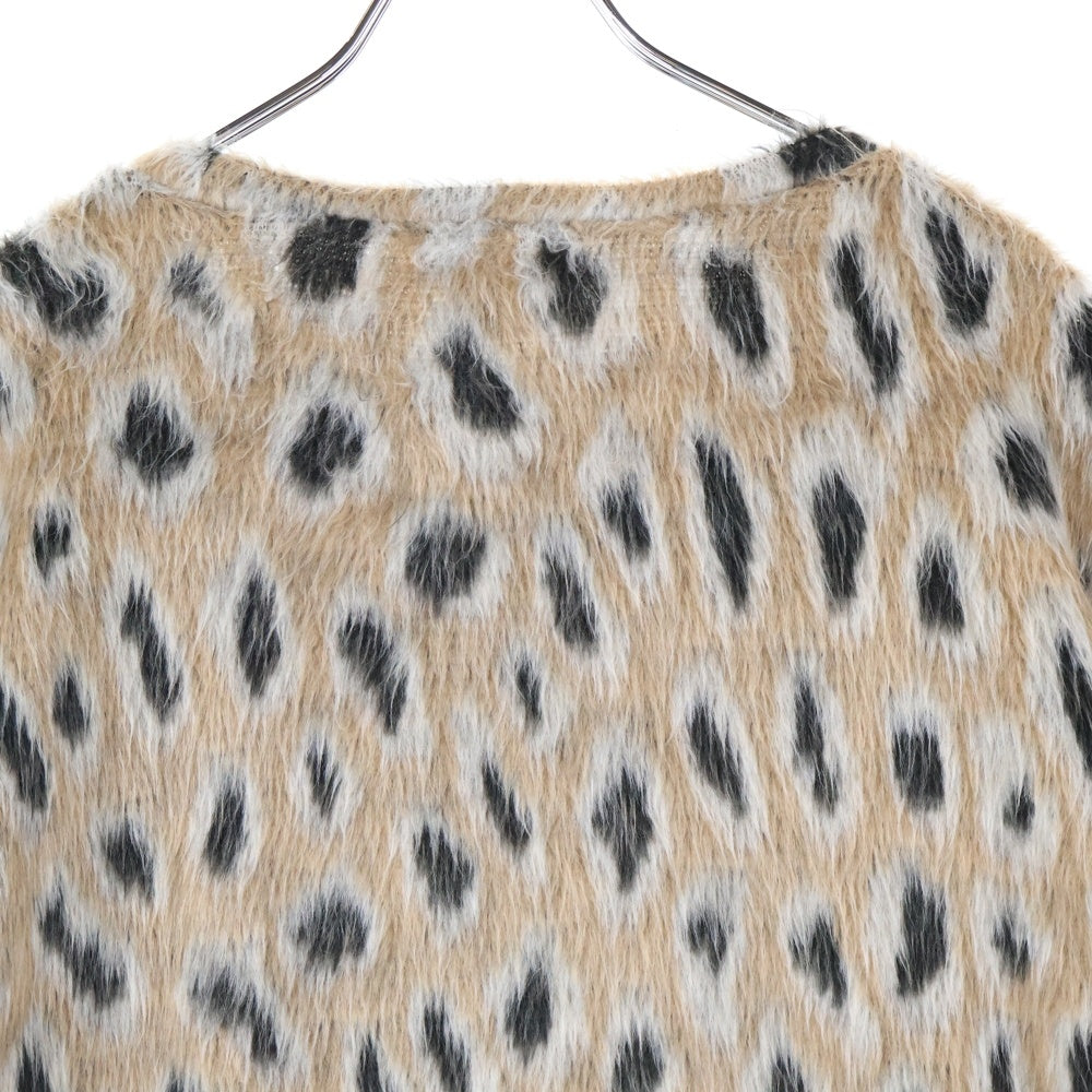 BLUEMARBLE(ブルーマーブル) レオパード ロングスリーブニット 長袖セーター ブラウン