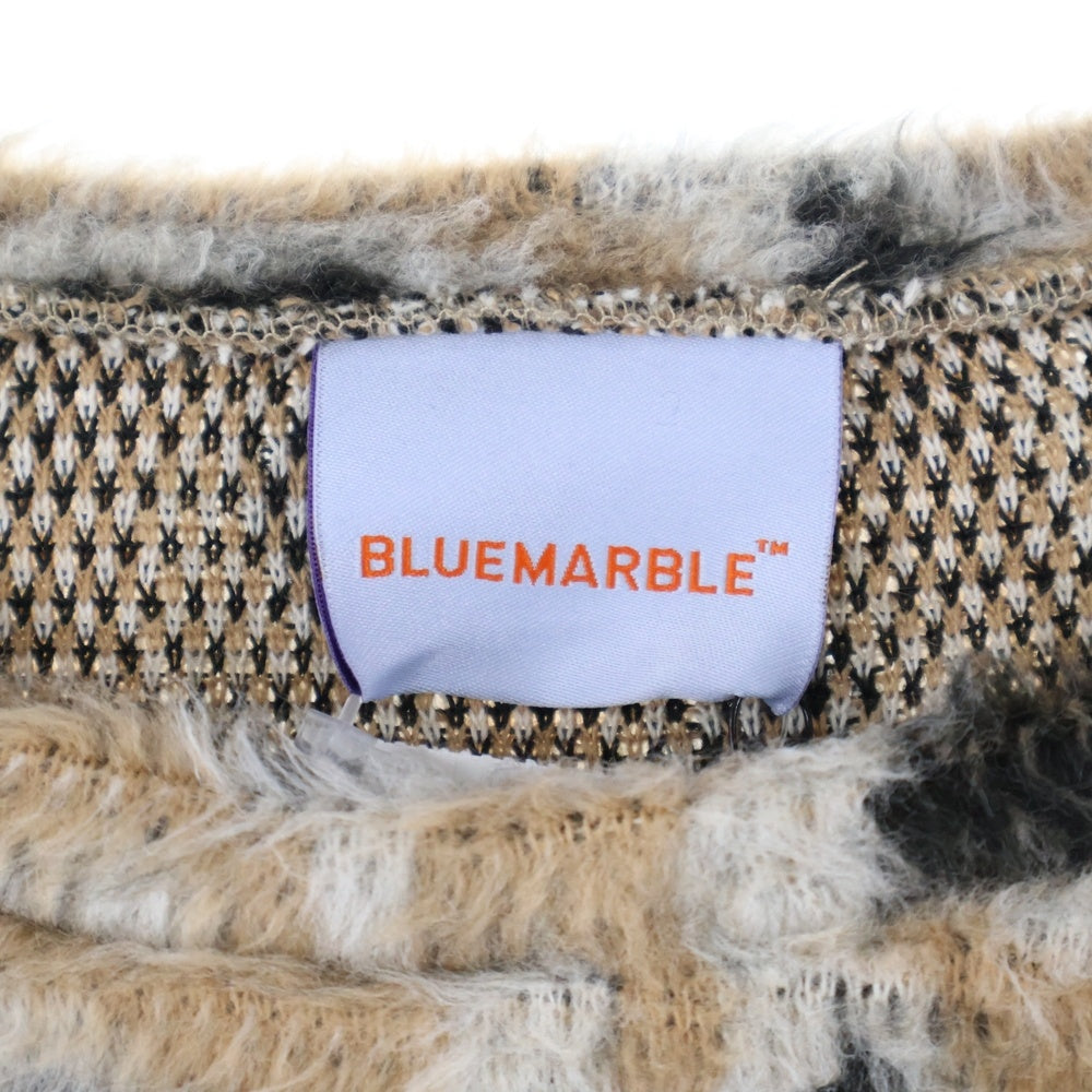 BLUEMARBLE(ブルーマーブル) レオパード ロングスリーブニット 長袖セーター ブラウン