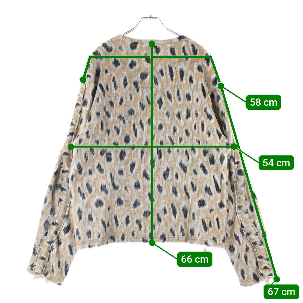 BLUEMARBLE(ブルーマーブル) レオパード ロングスリーブニット 長袖セーター ブラウン