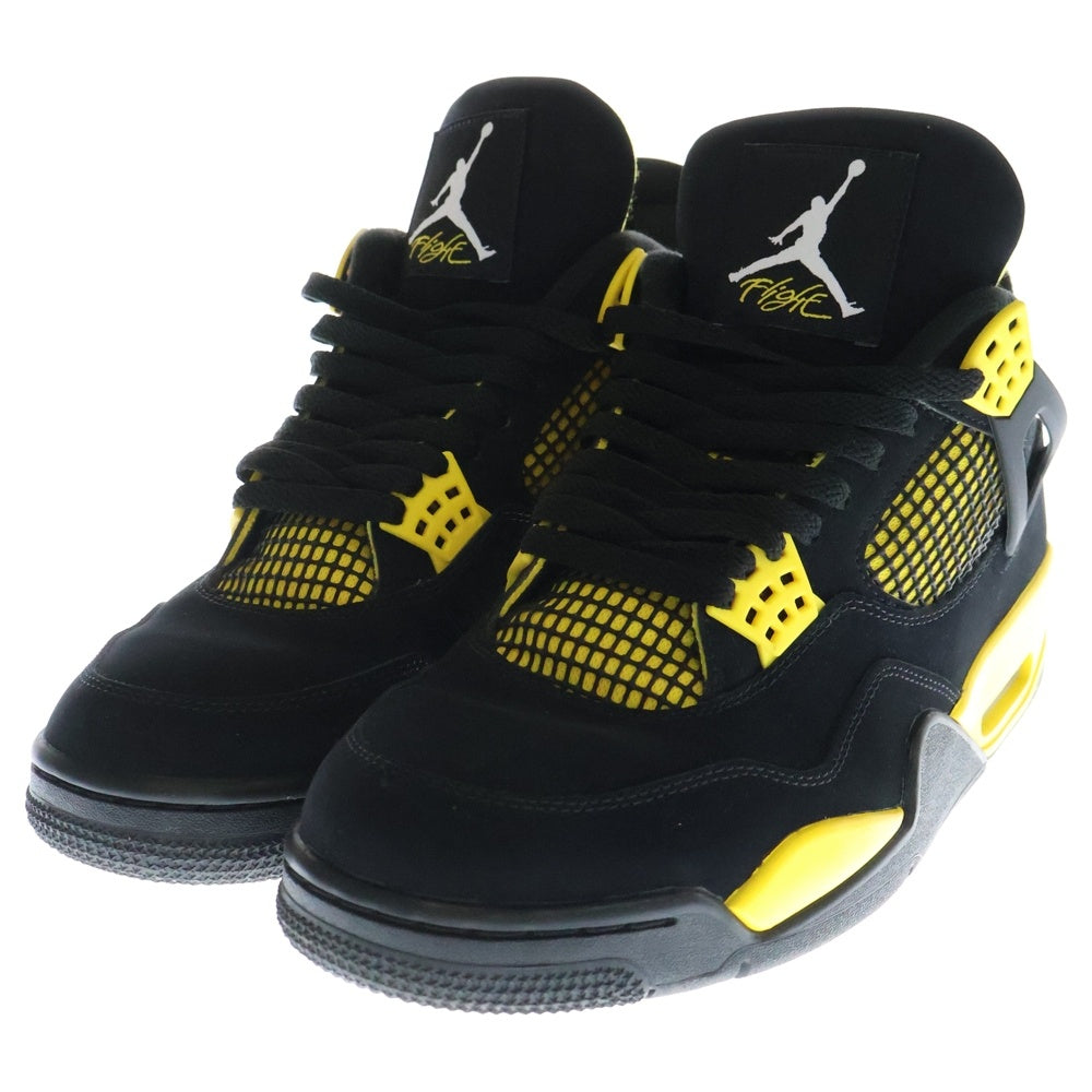NIKE(ナイキ) AIR JORDAN 4 RETRO Thunder エアジョーダン 4 サンダー ハイカットスニーカー ブラック/イエロー US11/29cm DH6927-017
