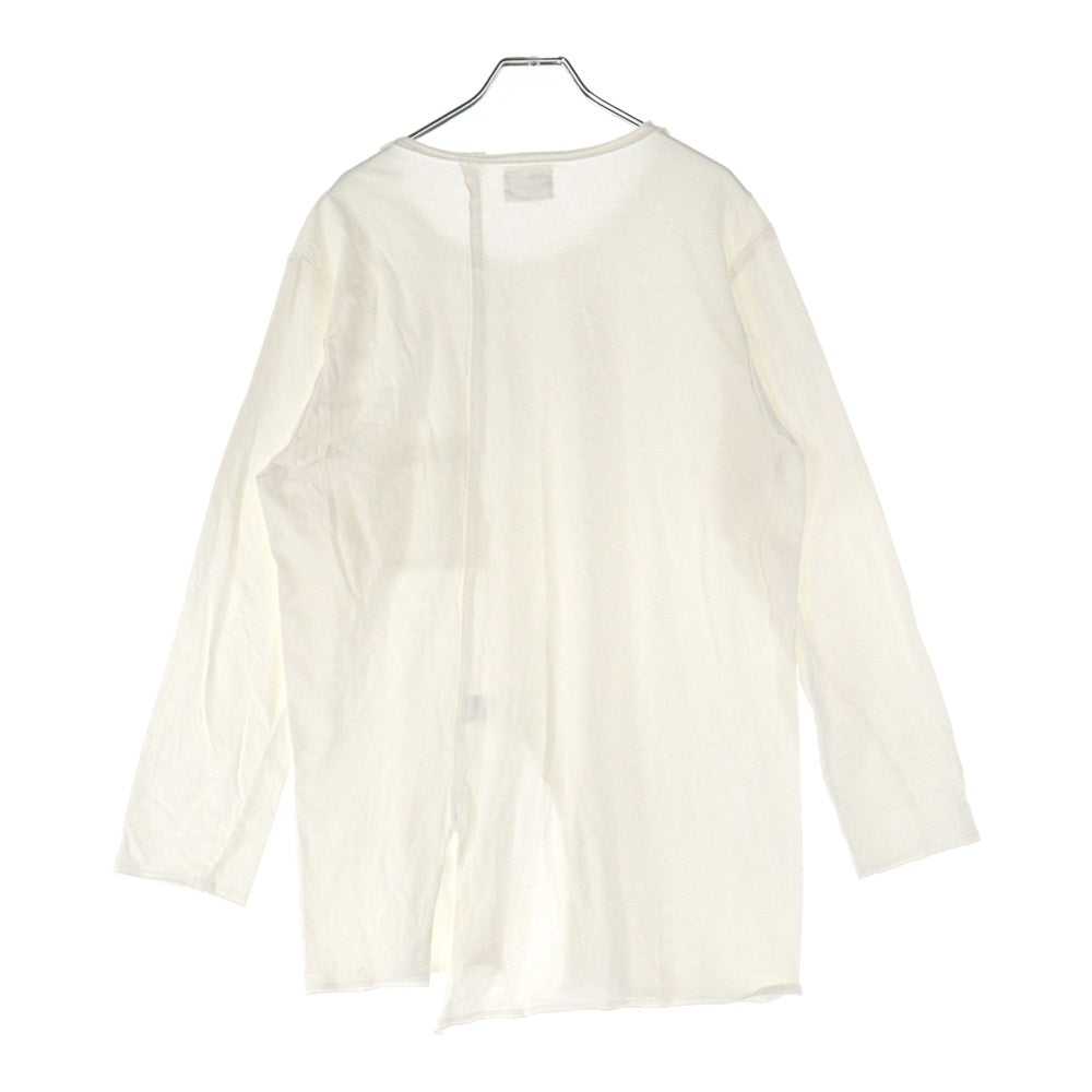 s'yte(サイト) フロントスリット クルーネック長袖Tシャツ カットソー ホワイト UR-T88-074