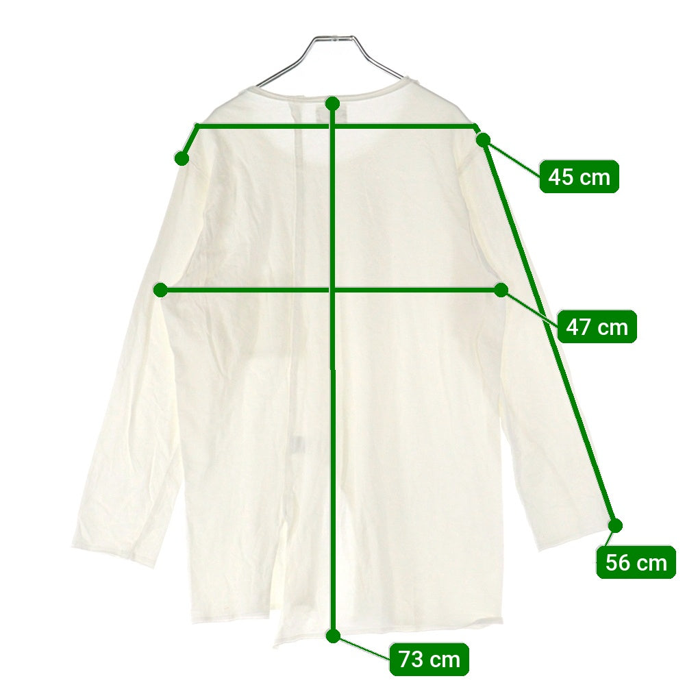 s'yte(サイト) フロントスリット クルーネック長袖Tシャツ カットソー ホワイト UR-T88-074