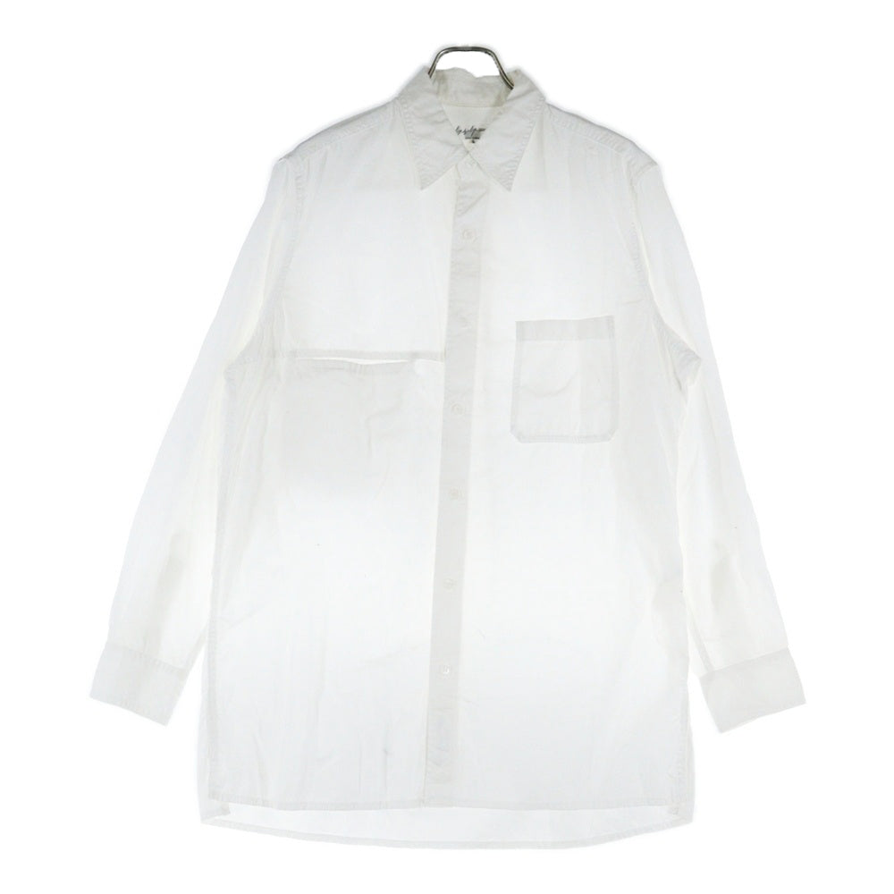 Yohji Yamamoto POUR HOMME(ヨウジヤマモト プールオム) 20SS ダブルポケット ロングスリーブ 長袖シャツ ホワイト HN-B01-001