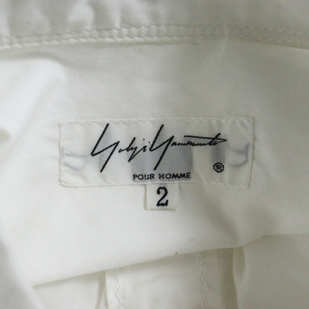 Yohji Yamamoto POUR HOMME(ヨウジヤマモト プールオム) 20SS ダブルポケット ロングスリーブ 長袖シャツ ホワイト HN-B01-001