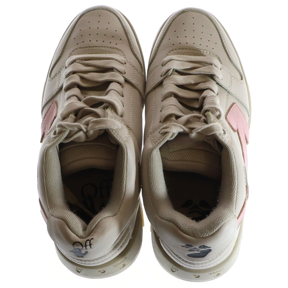 OFF-WHITE(オフホワイト) OUT OF OFFICE アウト オブ オフィス レザーローカットスニーカー レディース ピンク/アイボリー