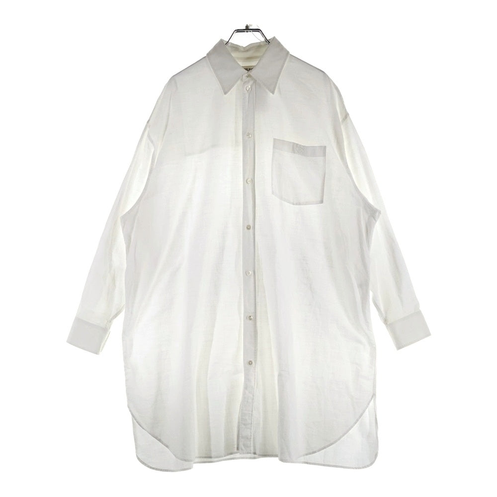 CELINE(セリーヌ) トリオンフ ロゴエンブロイダリー コットン レギュラーカラー 長袖ドレスシャツ ホワイト 2R47K658R
