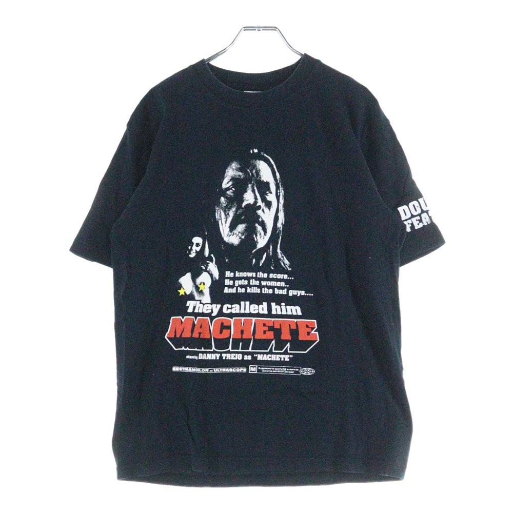 NO BRAND(ノーブランド) MACHETE フェイスプリント 半袖Tシャツ ネイビー