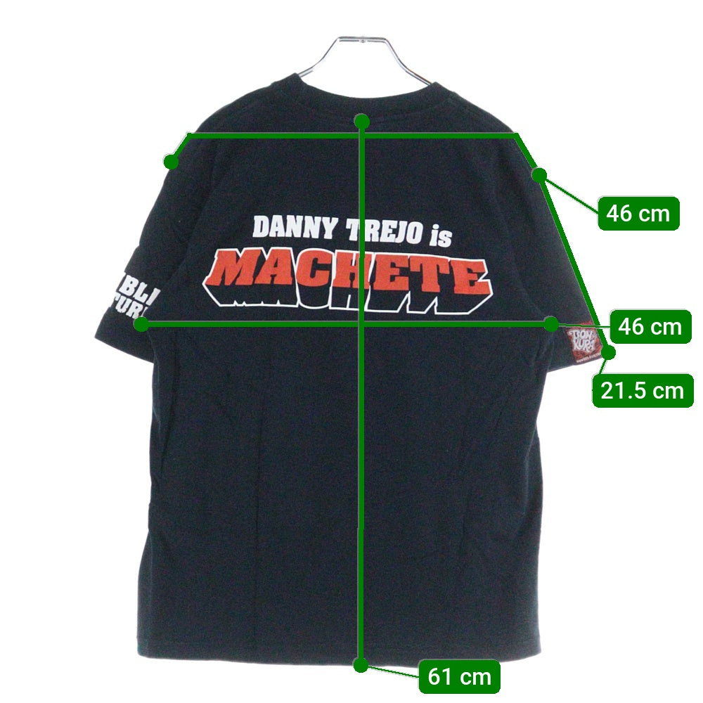 NO BRAND(ノーブランド) MACHETE フェイスプリント 半袖Tシャツ ネイビー