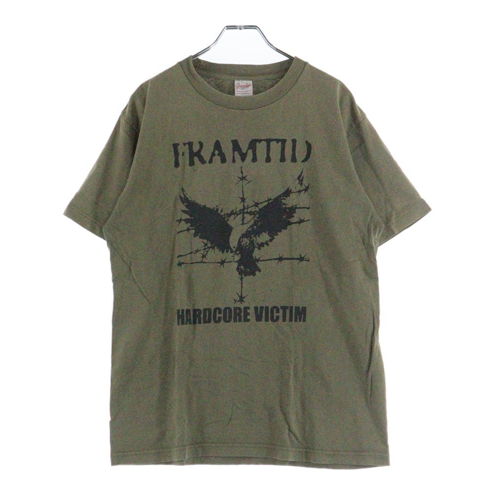 NO BRAND(ノーブランド) FRAMTID バードプリント 半袖Tシャツ カーキ