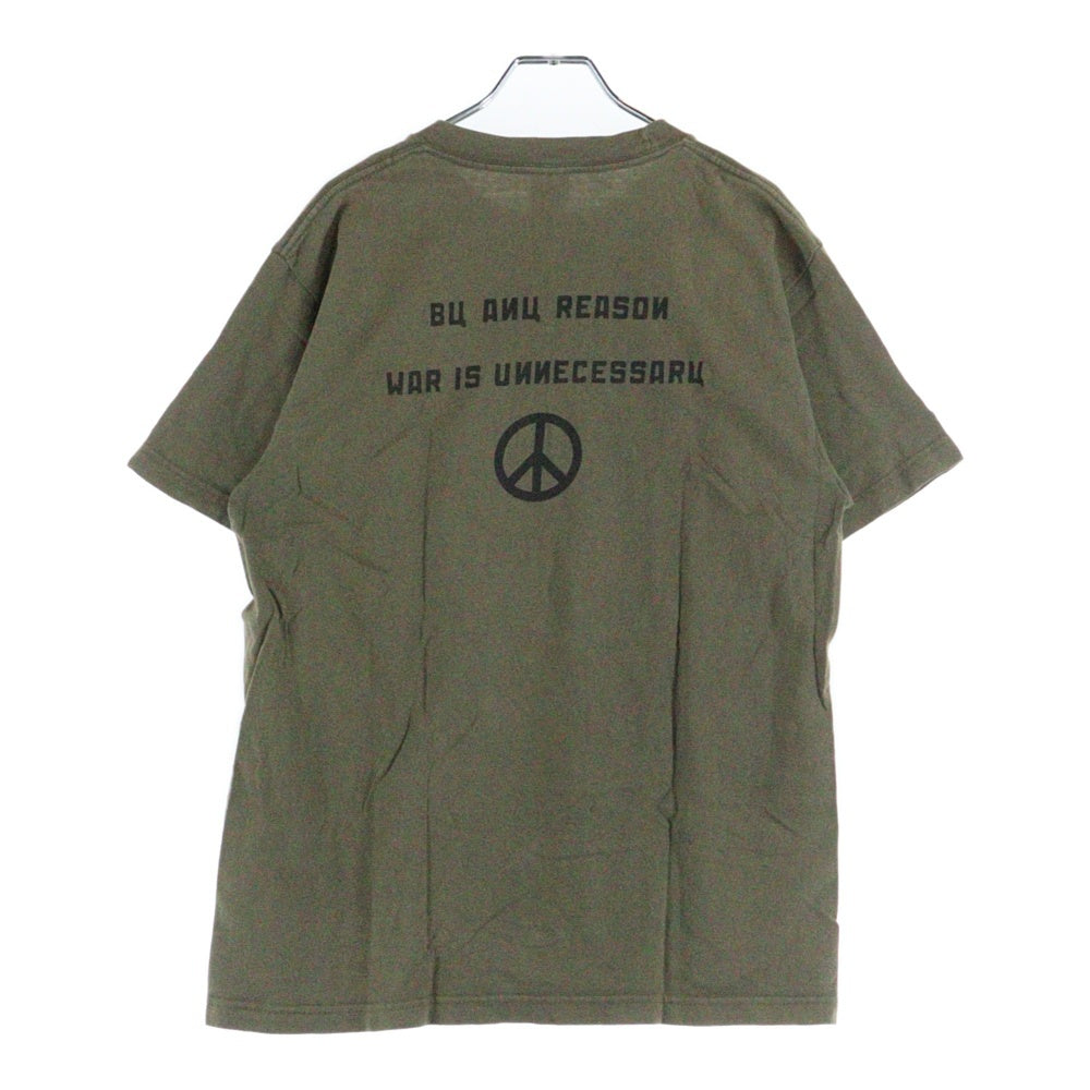 NO BRAND(ノーブランド) FRAMTID バードプリント 半袖Tシャツ カーキ