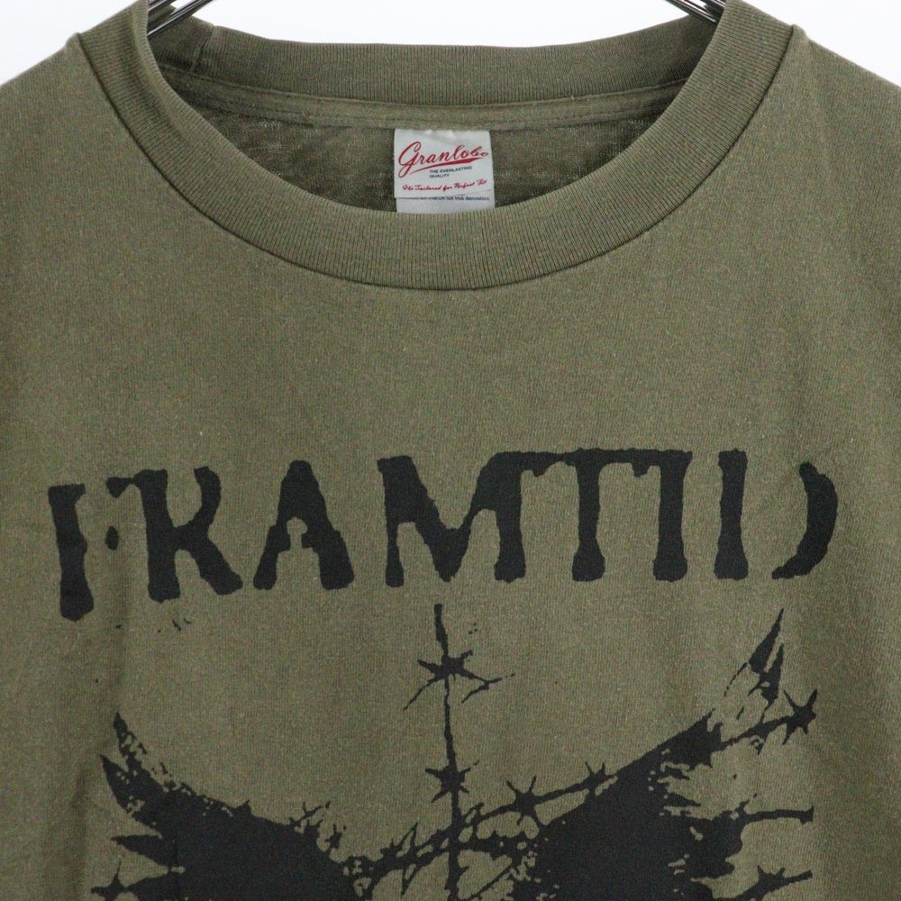 NO BRAND(ノーブランド) FRAMTID バードプリント 半袖Tシャツ カーキ