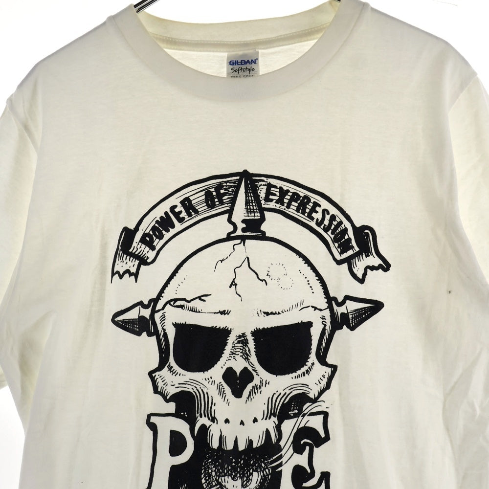 GILDAN(ギルダン) POWER OF EXPRESSION スカルプリント 半袖Tシャツ ホワイト