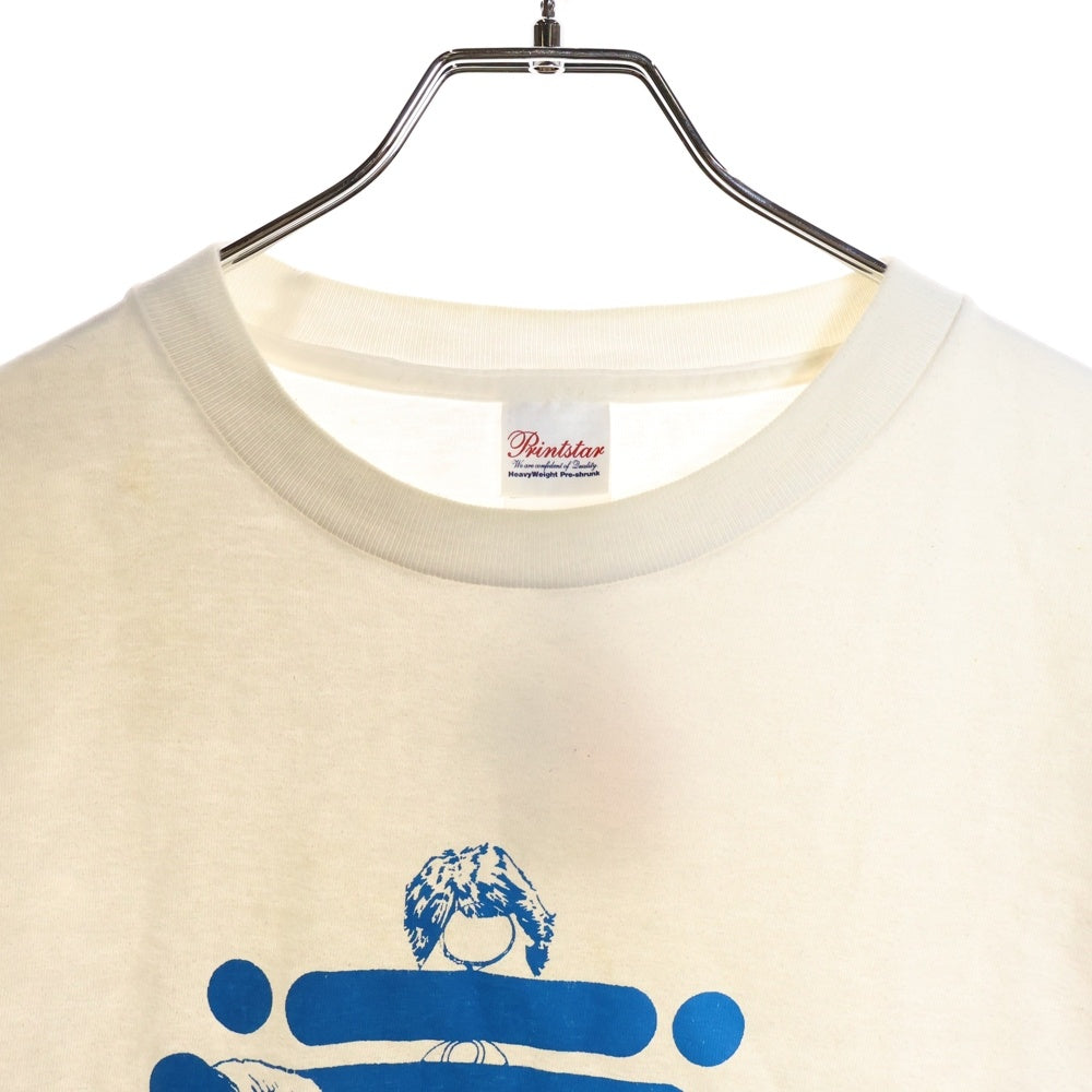 NO BRAND(ノーブランド) RAWLIFE 両面プリント 半袖Tシャツ ホワイト/ブルー