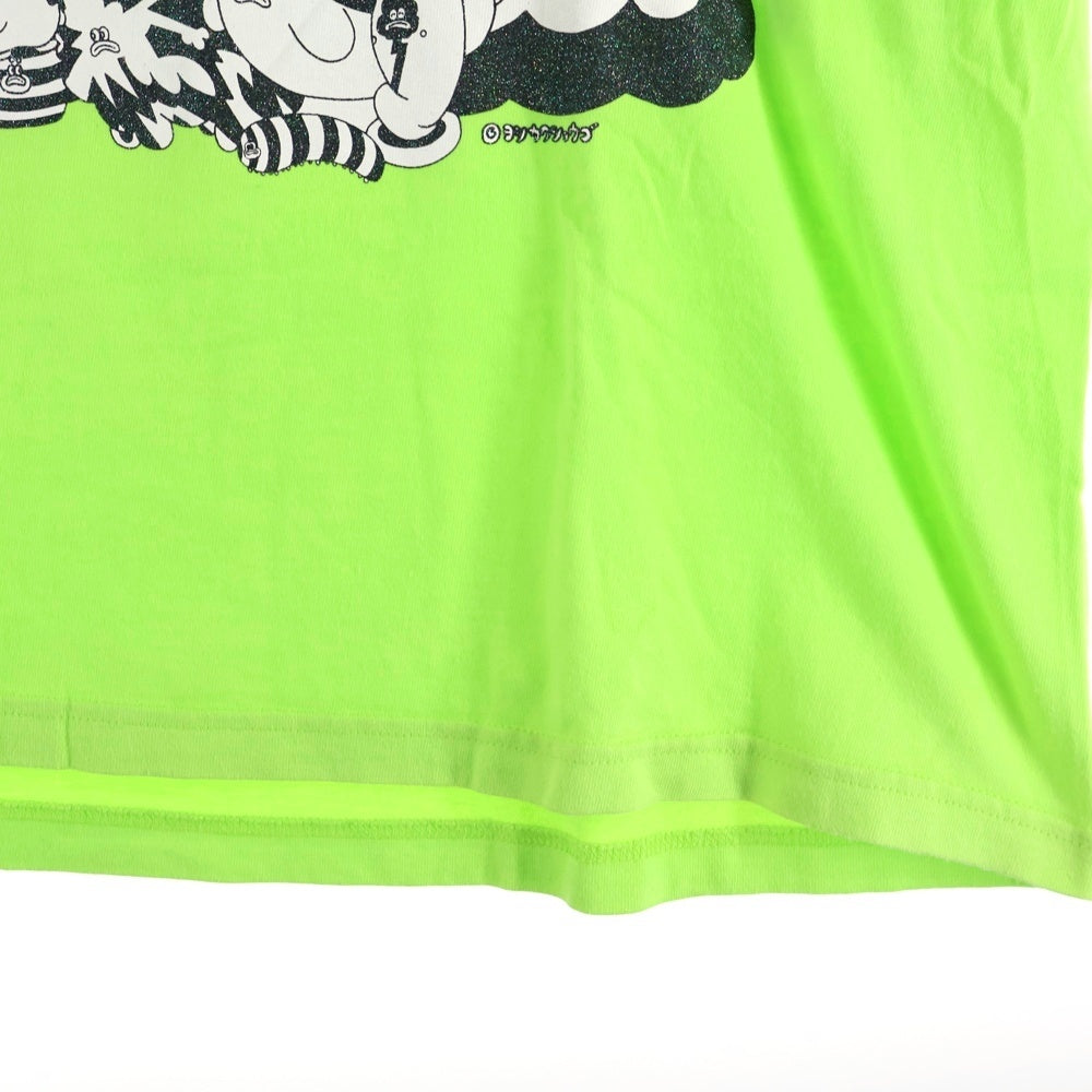 NO BRAND(ノーブランド) ヨシカワショウゴ フロントプリント 半袖Tシャツ ライトグリーン