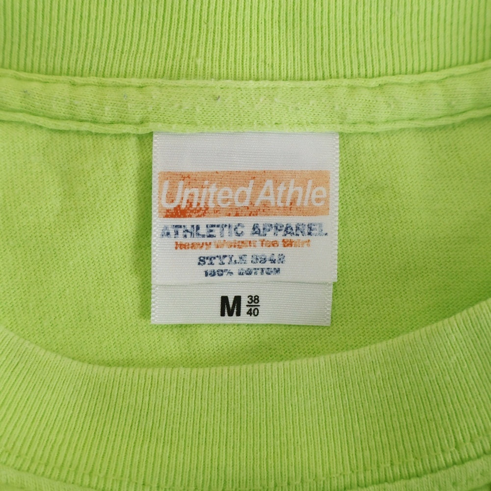 NO BRAND(ノーブランド) ヨシカワショウゴ フロントプリント 半袖Tシャツ ライトグリーン