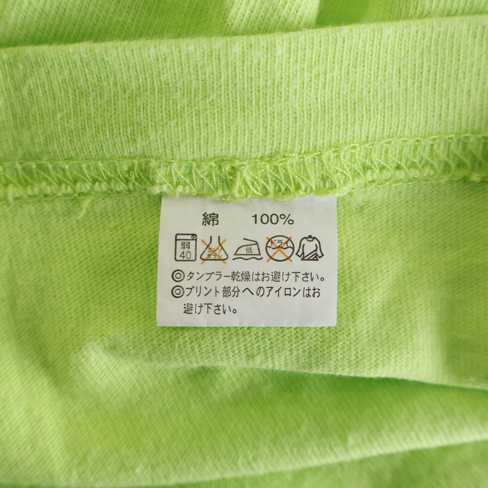 NO BRAND(ノーブランド) ヨシカワショウゴ フロントプリント 半袖Tシャツ ライトグリーン