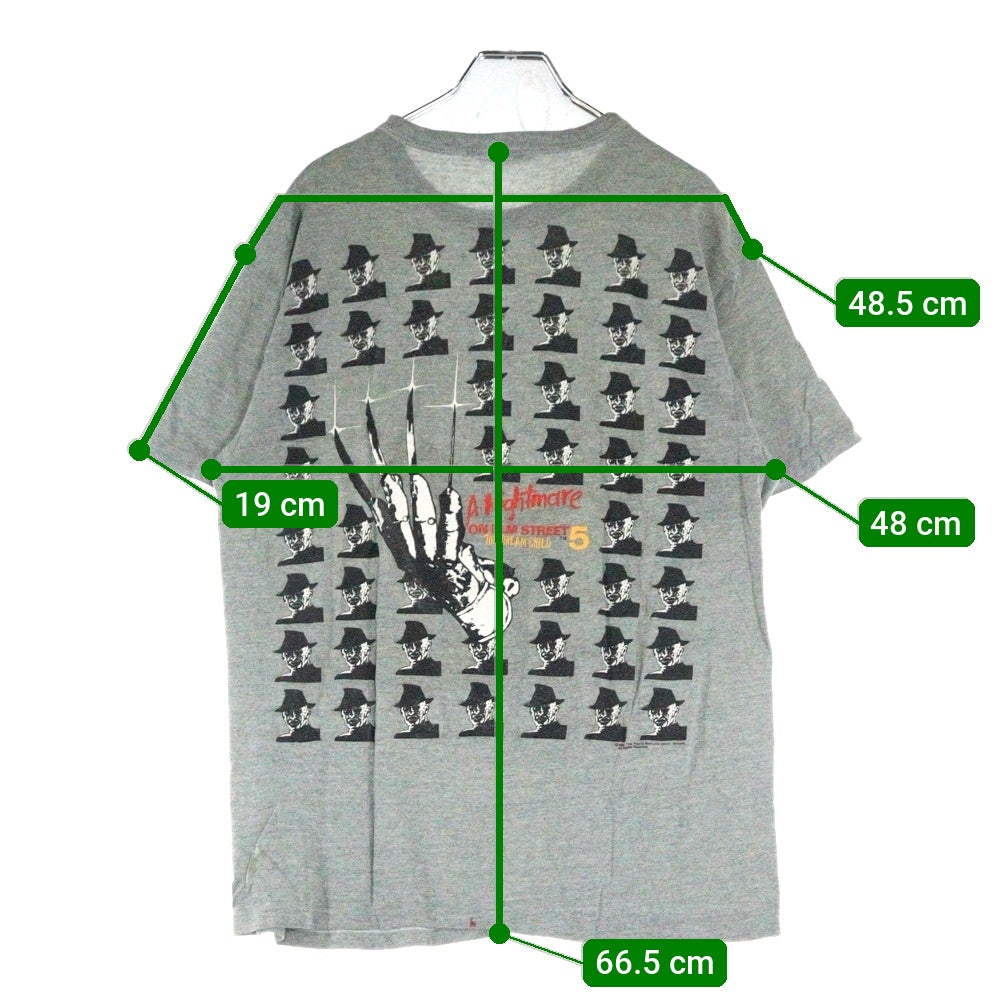 VINTAGE(ヴィンテージ) 80S VINTAGE NIGHTMARE ON ELM STREET THE DREAM CHILD HANES ヴィンテージ USA製 エルム街の悪夢5 ザドリームチャイルド 両面プリント 半袖Tシャツ
