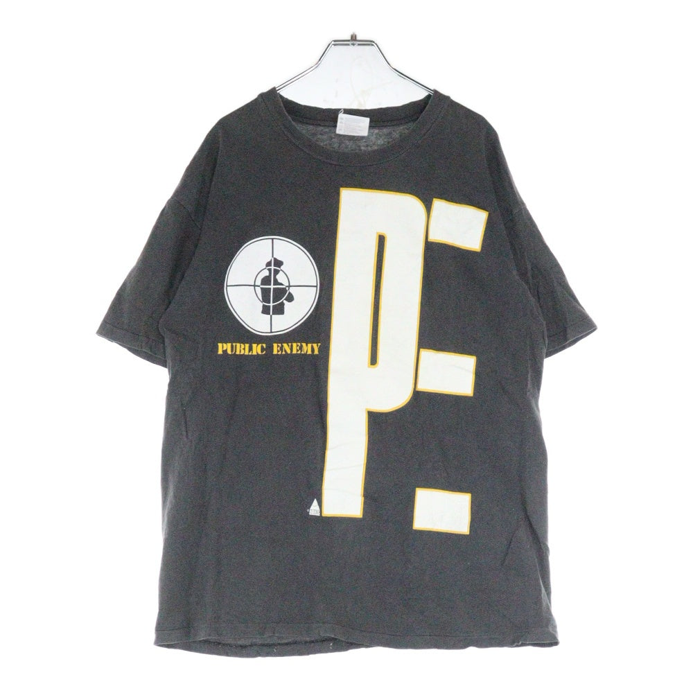 VINTAGE(ヴィンテージ) 80-90S VINTAGE PUBLIC ENEMY TARGET LOGO TEE HANES パブリックエナミー ターゲットロゴ クルーネック 半袖Tシャツ カットソー ブラック