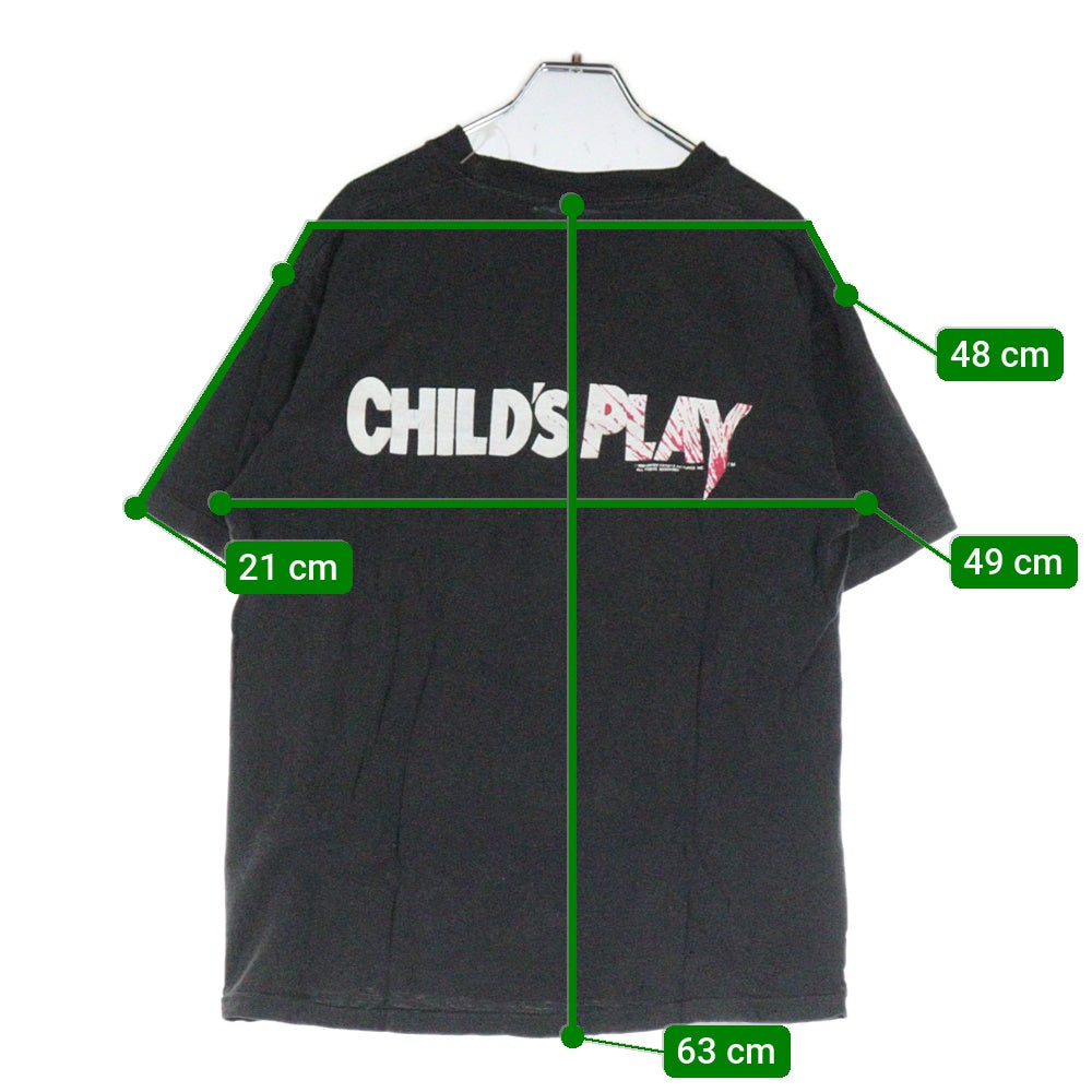 VINTAGE(ヴィンテージ) 80S VINATGE CHILD'S PLAY 1988 CHUCKY チャイルドプレイ チャッキー 両面プリント クルーネック 半袖Tシャツ カットソー ブラック