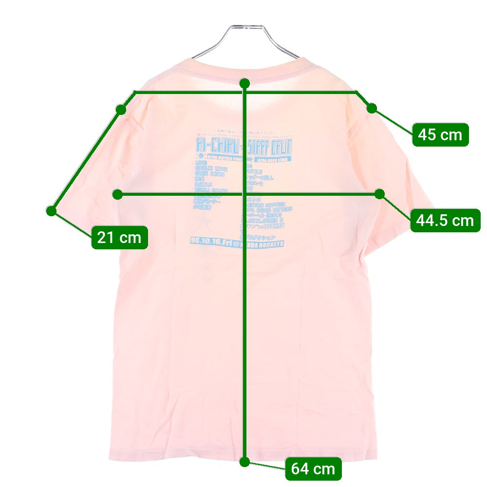 NO BRAND(ノーブランド) 鬼畜大宴会 USA製 裾シングル 半袖Tシャツ ピンク