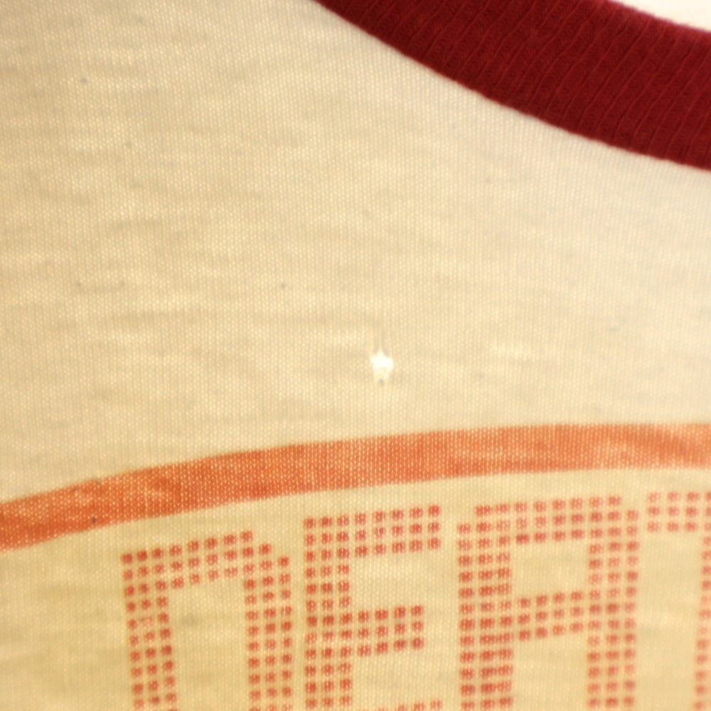 NO BRAND(ノーブランド) DEATH RACE 2000 ラグラン プリント 半袖Tシャツ レッド/ホワイト