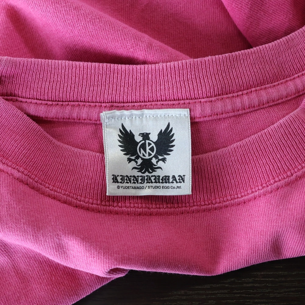 NO BRAND(ノーブランド) ステカセキング キャラクタープリント 半袖Tシャツ ピンク