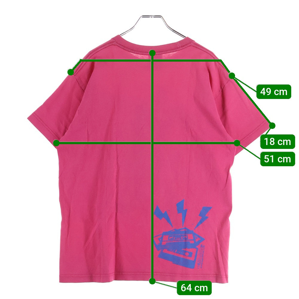 NO BRAND(ノーブランド) ステカセキング キャラクタープリント 半袖Tシャツ ピンク