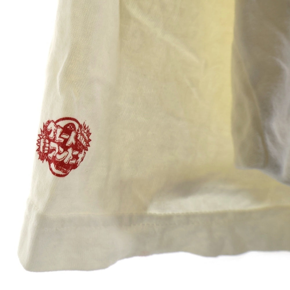 NO BRAND(ノーブランド) 浅草キッド 漫才プリント 半袖Tシャツ ホワイト/レッド