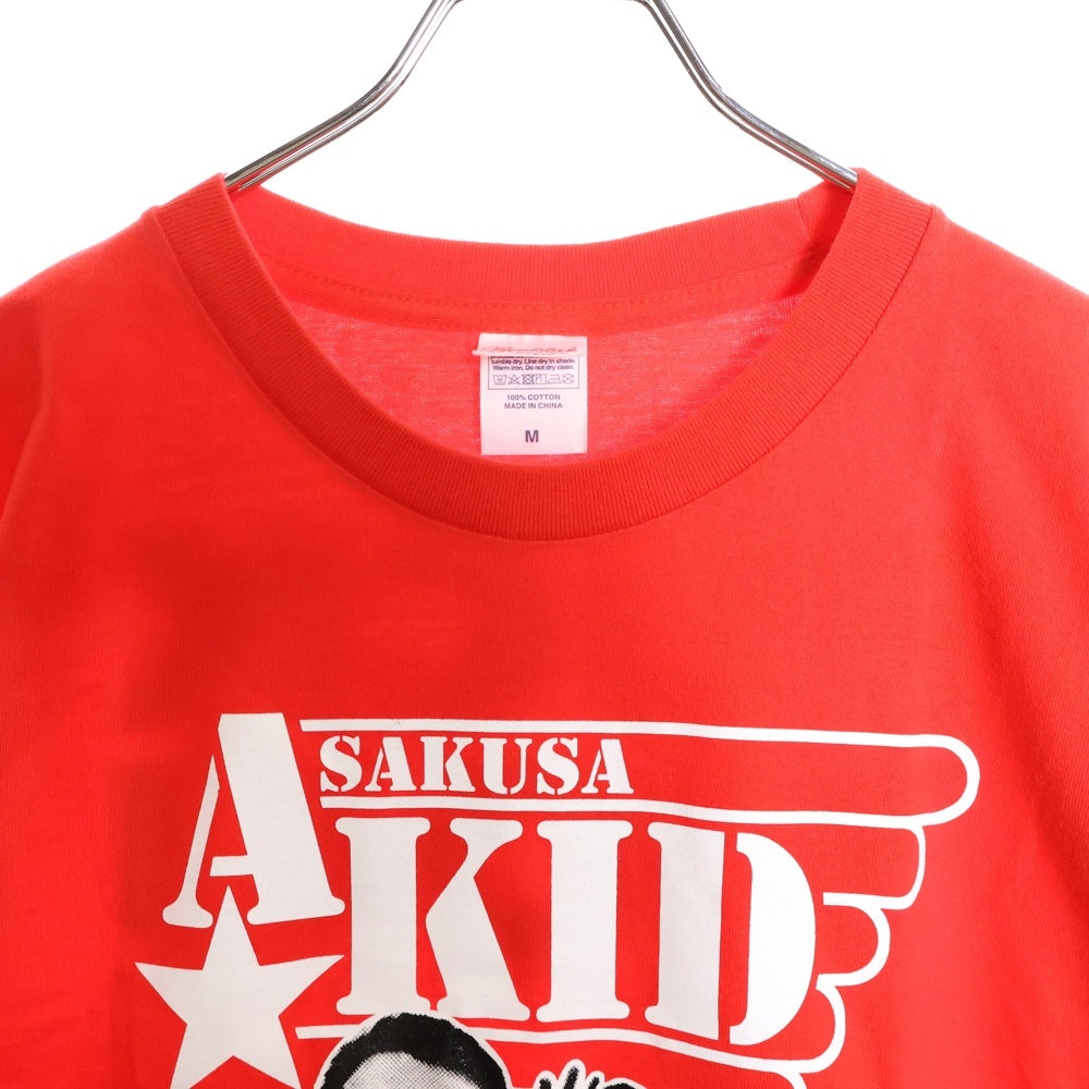 NO BRAND(ノーブランド) 浅草キッド 両面プリント 半袖Tシャツ レッド