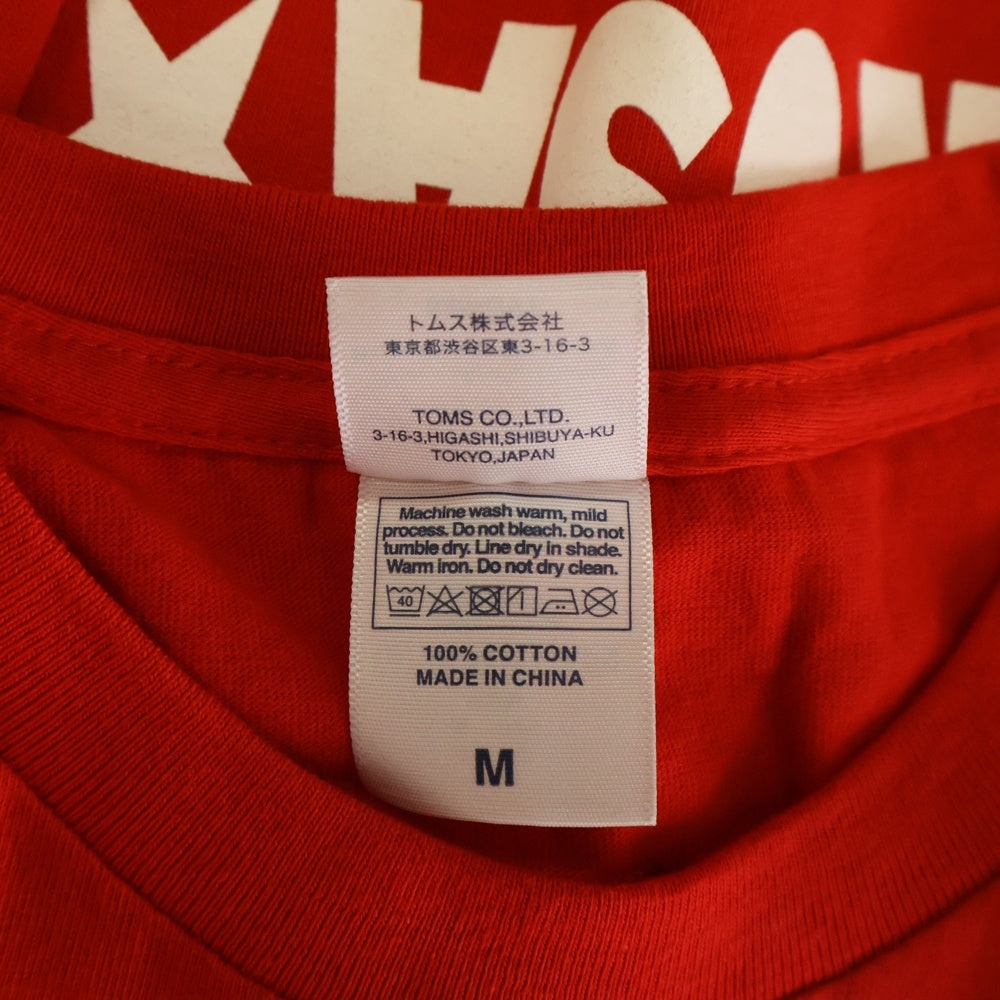 NO BRAND(ノーブランド) 浅草キッド 両面プリント 半袖Tシャツ レッド