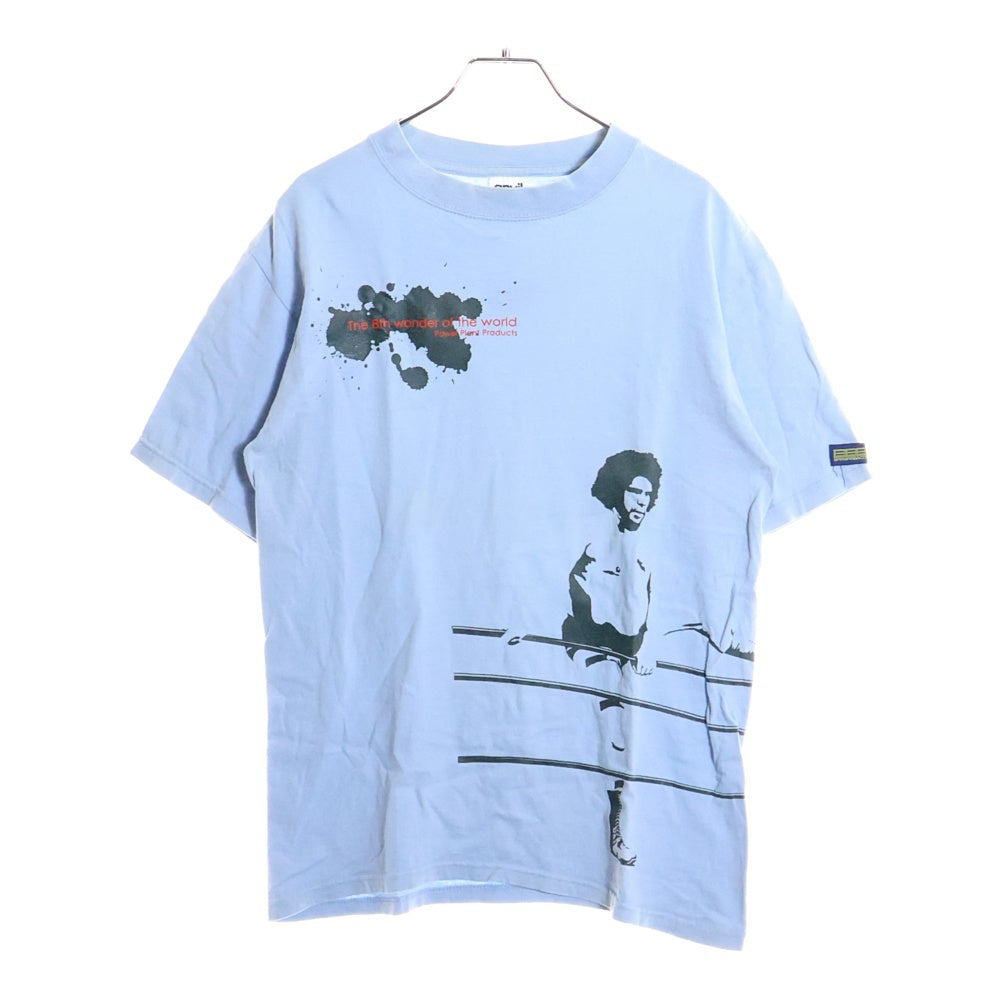BAMBAMBIGELOW(バンバンビガロ) anvilボディ USA製 プロレスプリント 半袖Tシャツ ブルー