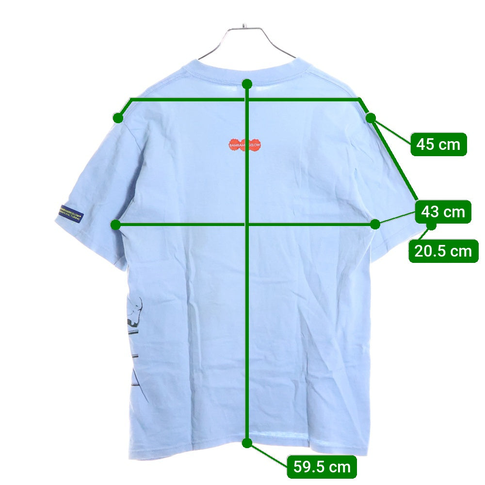 BAMBAMBIGELOW(バンバンビガロ) anvilボディ USA製 プロレスプリント 半袖Tシャツ ブルー