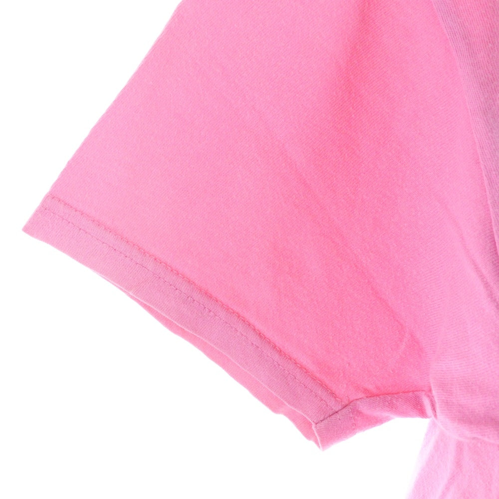 NO BRAND(ノーブランド) 本宮映画劇場 フロントプリント 半袖Tシャツ ピンク