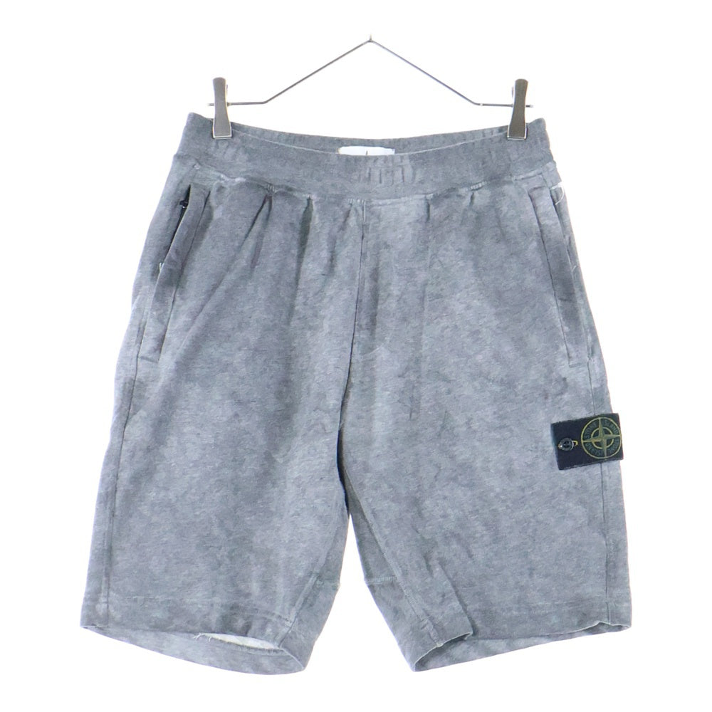 STONE ISLAND(ストーンアイランド) PATCH LOGO FLEECE SHORTS パッチロゴ ガーメントダイ フリースショーツ グレー 741563690
