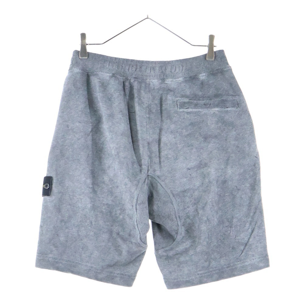 STONE ISLAND(ストーンアイランド) PATCH LOGO FLEECE SHORTS パッチロゴ ガーメントダイ フリースショーツ グレー 741563690