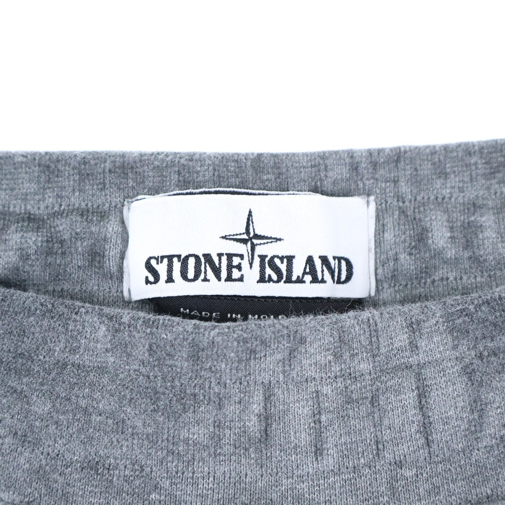 STONE ISLAND(ストーンアイランド) PATCH LOGO FLEECE SHORTS パッチロゴ ガーメントダイ フリースショーツ グレー 741563690