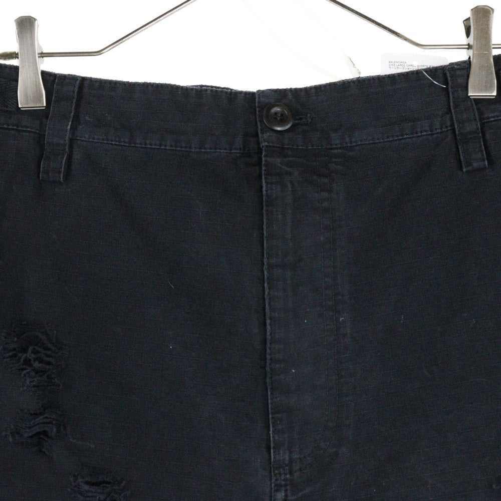 BALENCIAGA(バレンシアガ) 23SS LARGE CARGO SHORTS デストロイ ラージカーゴショーツ パンツ ブラック 746516