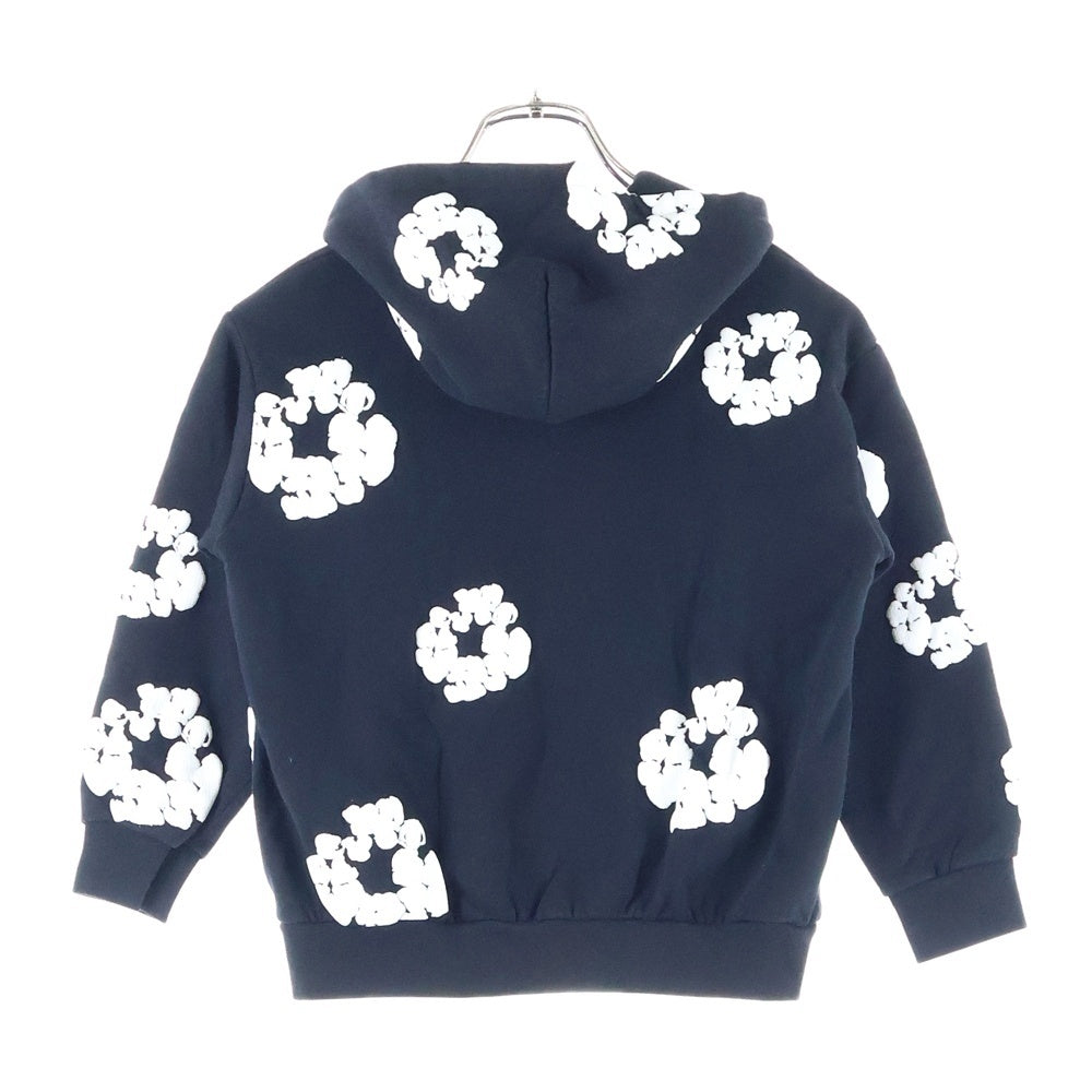 DENIM TEARS(デニムティアーズ) 25SS KIDS WREATH ZIP HOODIE キッズ リース ジップアップ スウェット パーカー ブラック SS25KID580