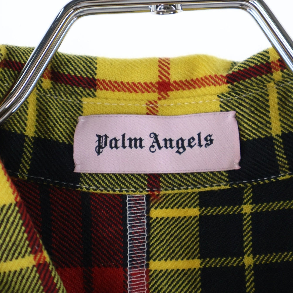 Palm Angels(パームエンジェルス) ウール マルチチェック ジップアップ パッチワーク 長袖シャツ マルチカラー PMGA034F1B437003