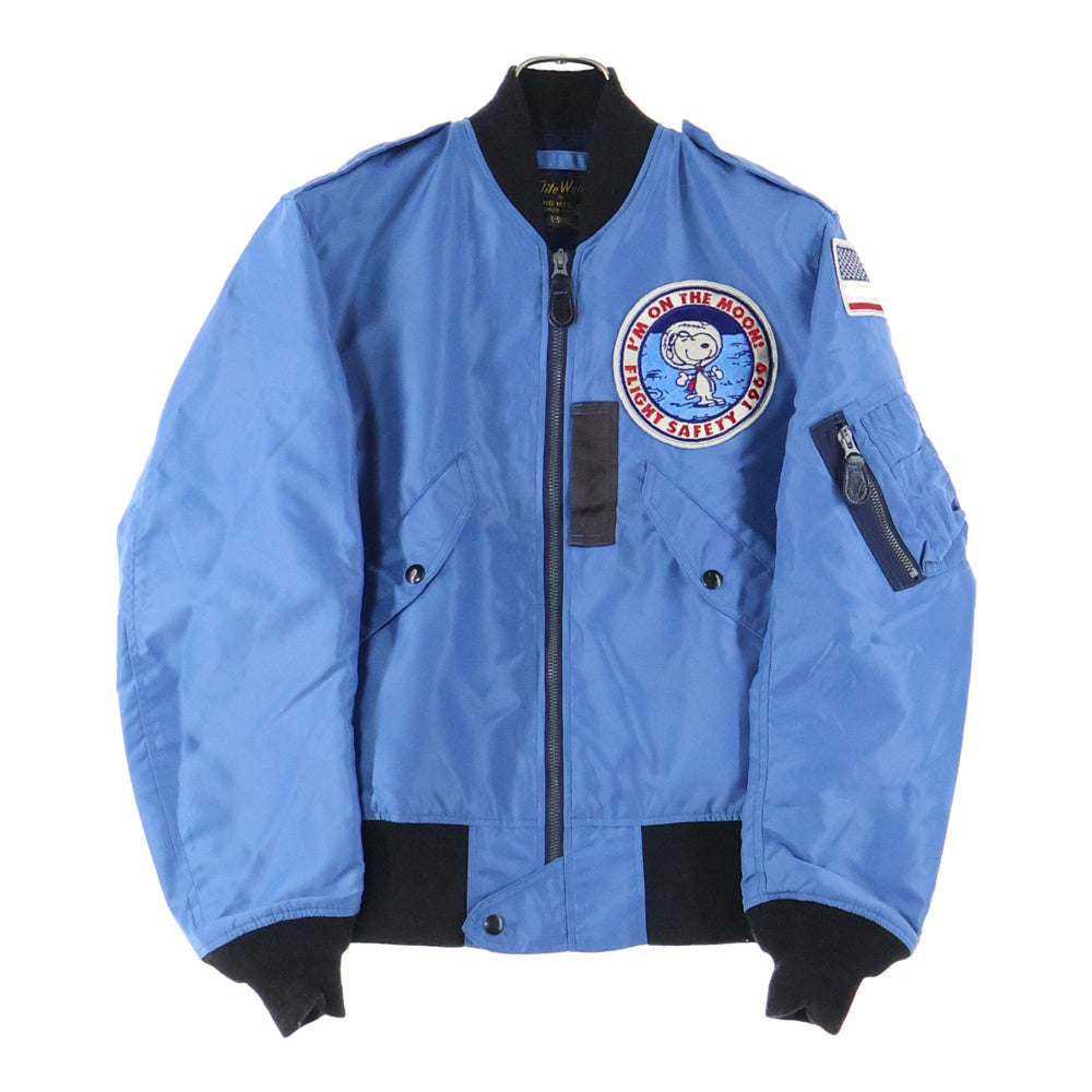 Buzz Rickson's(バズリクソンズ) ×SNOOPY スヌーピー アストロノート マルチパッチワーク ジップアップ フライトジャケット MA1 レディース ブルー BR14132