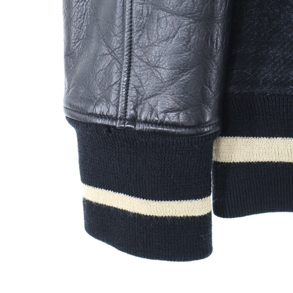 nonnative(ノンネイティブ) アームレザー切替 マルチジップポケット ジャケット スタジャン ブラック TNP-NN-WJ-6001