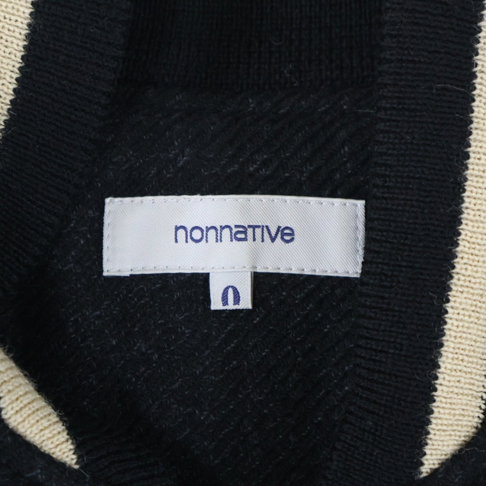 nonnative(ノンネイティブ) アームレザー切替 マルチジップポケット ジャケット スタジャン ブラック TNP-NN-WJ-6001