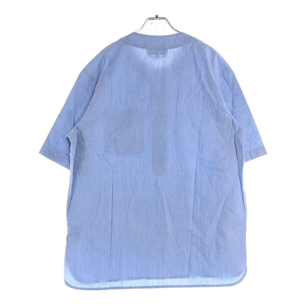 A.P.C(アーペーセー) 猫目ボタン シャンブレー ベースボール半袖シャツ インディゴ 4114413