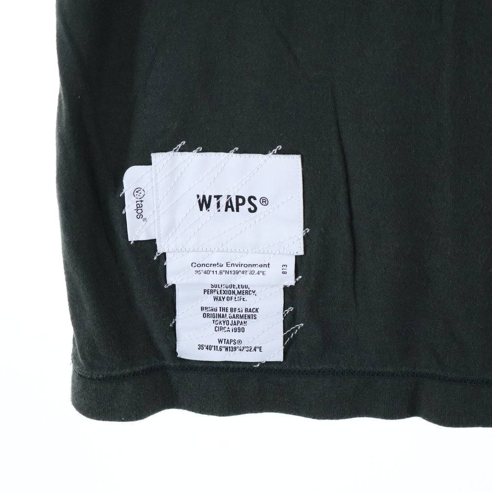 WTAPS(ダブルタップス) 22SS CROSS SS TEE COTTON バッククロスプリント クルーネック 半袖Tシャツ カットソー ダークグリーン 221ATDT-CSM15