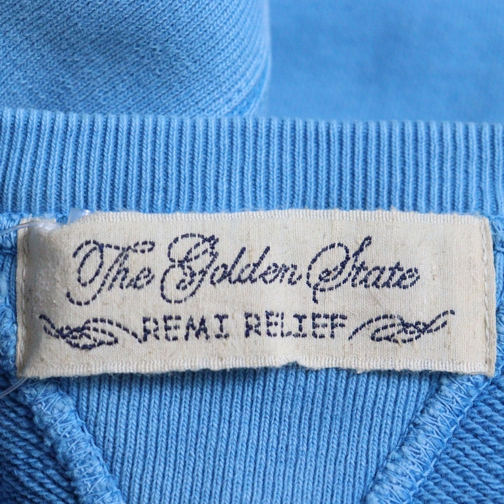 REMI RELIEF(レミ レリーフ) 日本製 コットン クルーネック スウェット トレーナー ブルー
